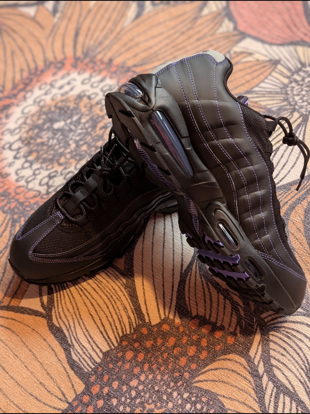 Nike Black Sneakers with Purple Accents